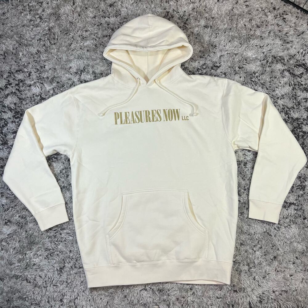 Pleasures LLC. White Pullover Hoodie Spellout Mens Size Large‎ NEW